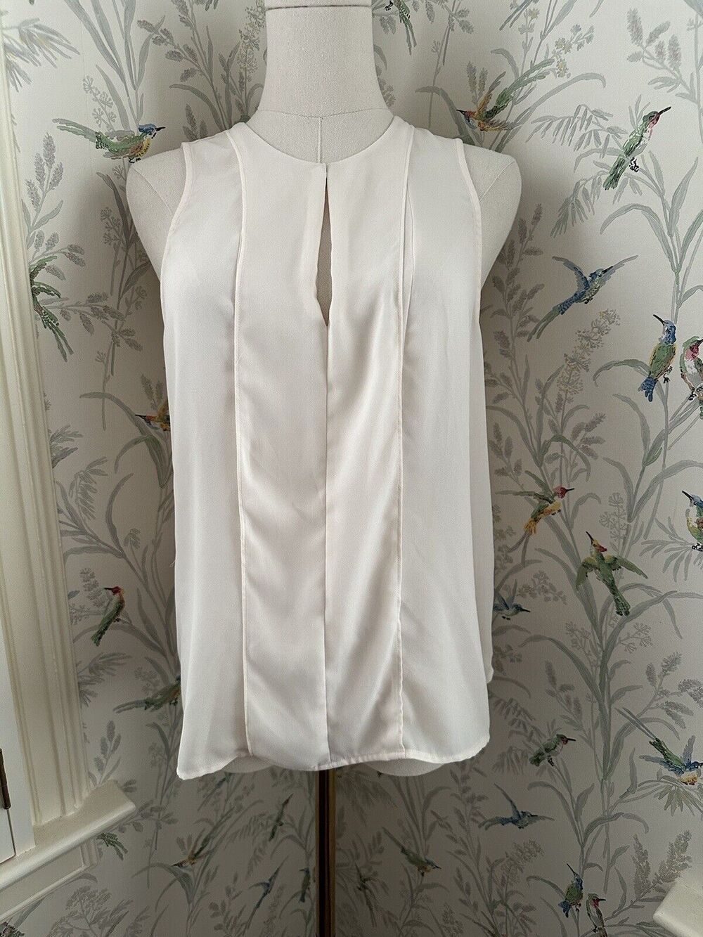 Anthropologie Maeve size 8 Sleeveless Flowy Blouse Top Ivory Boho